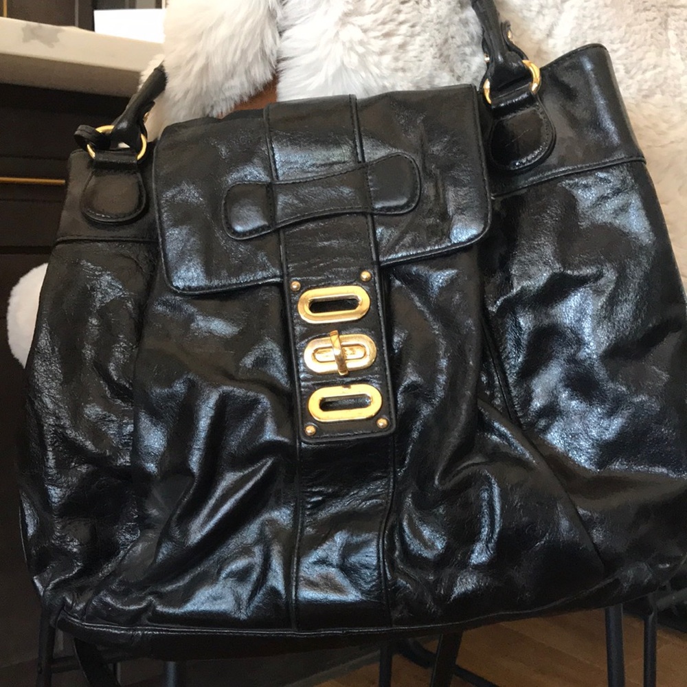 Badgley Mischka crossbody bag— black leather